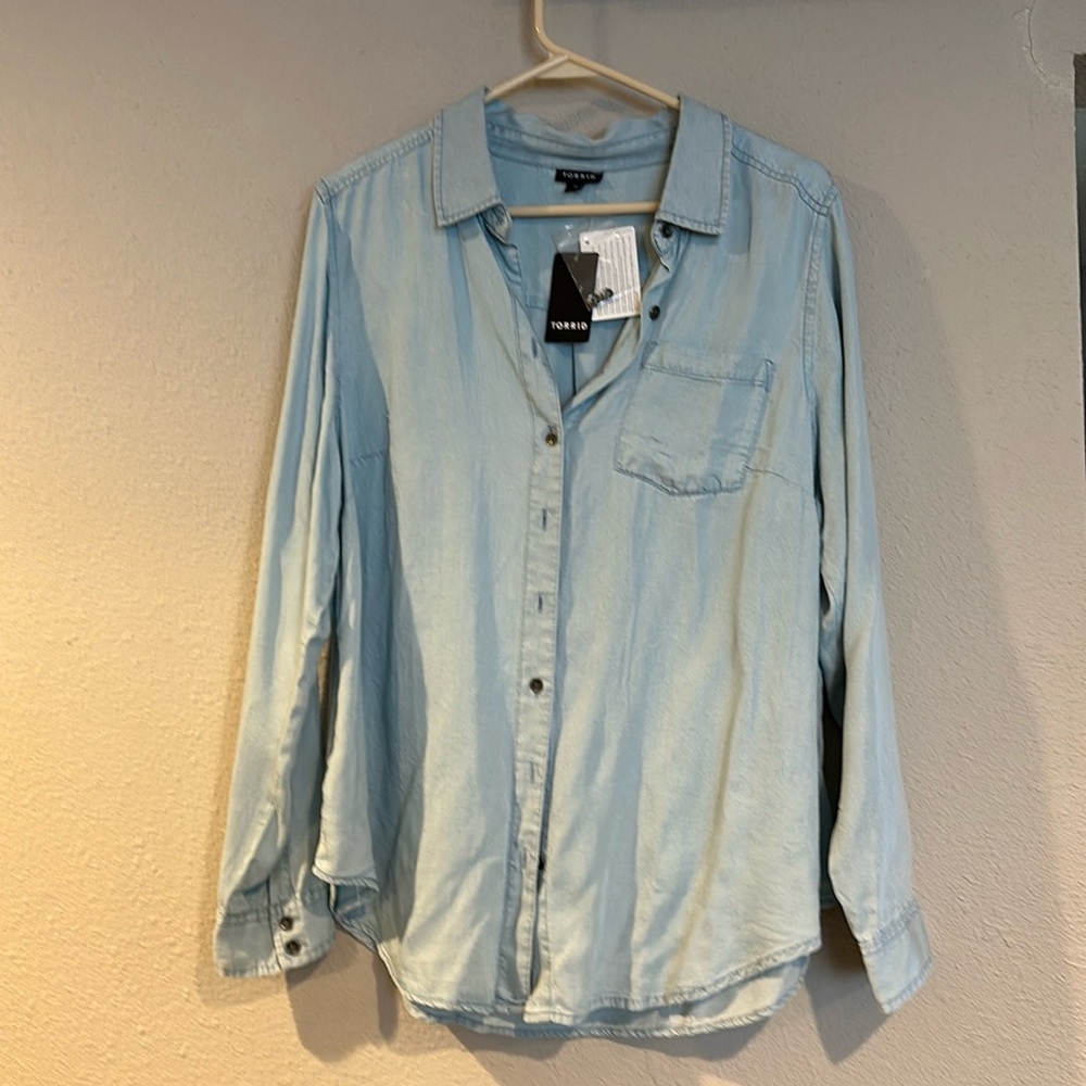 Torrid Pocket Button Down - Soft Tencel Light Wash